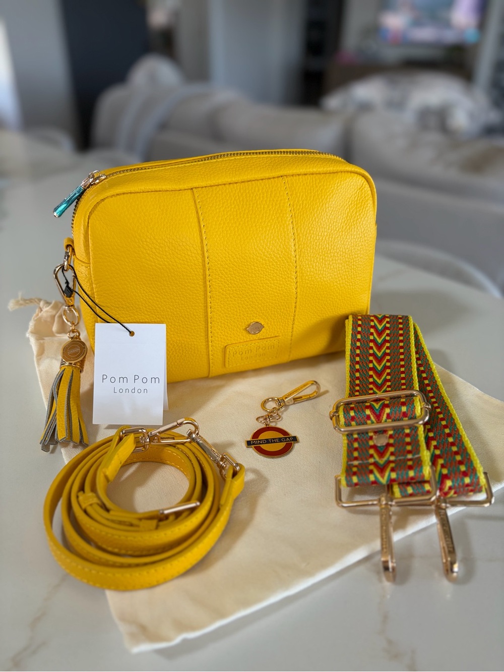Pom Pom London TFL Circle Line yellow City crossbody bag purse limited ed.  NWT